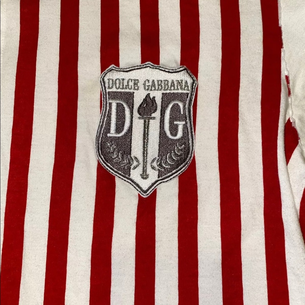 Ultra SexyDolce and Gabbana striped Polo White Black Red size 50(Medium) - Picture 5 of 5